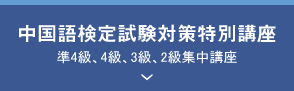 中国語検定試験対策特別講座 準4級、4級、3級、2級集中講座